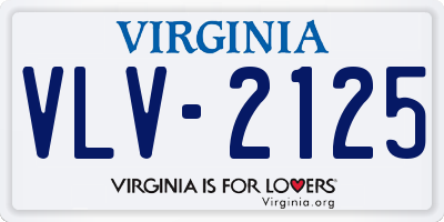 VA license plate VLV2125