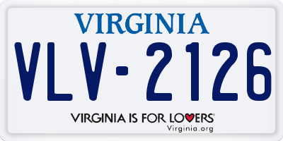 VA license plate VLV2126
