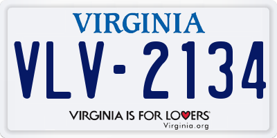 VA license plate VLV2134