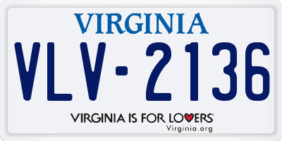 VA license plate VLV2136