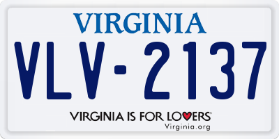 VA license plate VLV2137