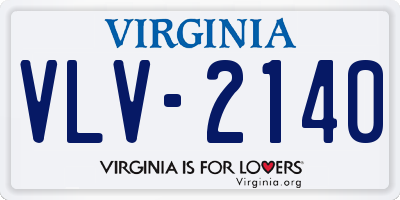 VA license plate VLV2140