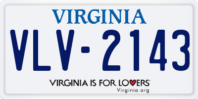 VA license plate VLV2143