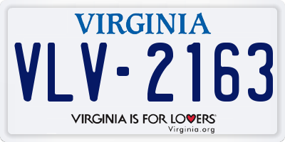 VA license plate VLV2163