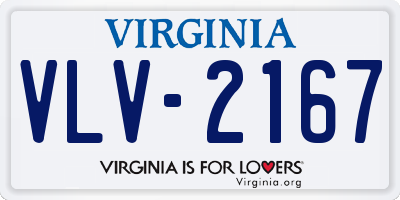 VA license plate VLV2167