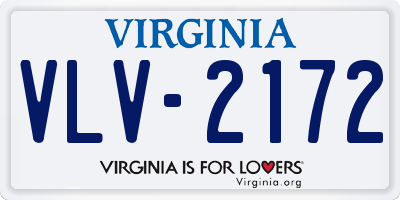VA license plate VLV2172
