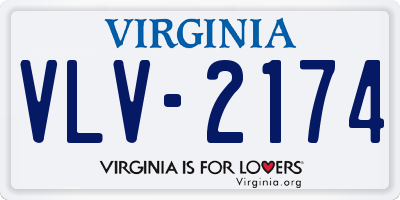 VA license plate VLV2174