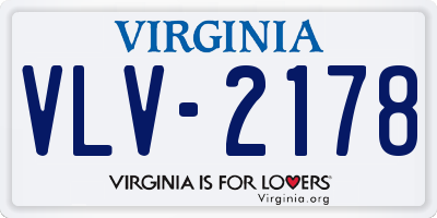 VA license plate VLV2178