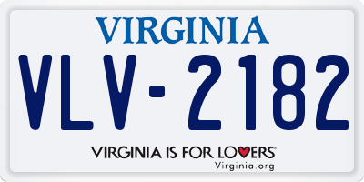 VA license plate VLV2182