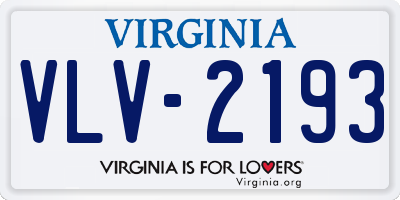 VA license plate VLV2193