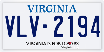 VA license plate VLV2194