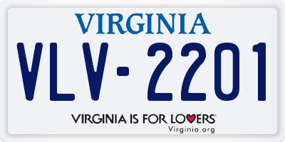 VA license plate VLV2201