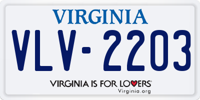 VA license plate VLV2203