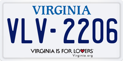 VA license plate VLV2206