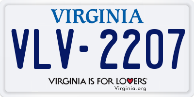 VA license plate VLV2207