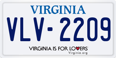 VA license plate VLV2209