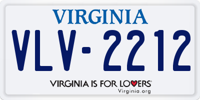 VA license plate VLV2212