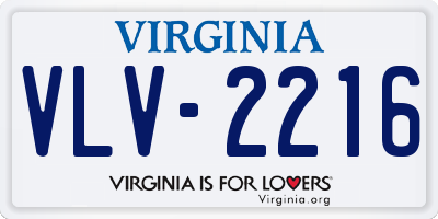 VA license plate VLV2216