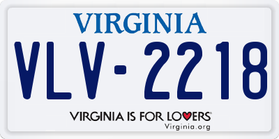 VA license plate VLV2218