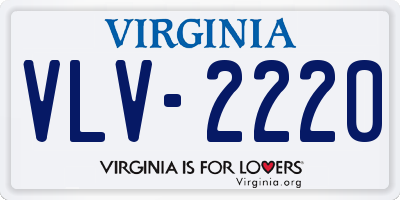 VA license plate VLV2220