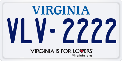 VA license plate VLV2222