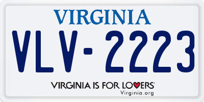 VA license plate VLV2223