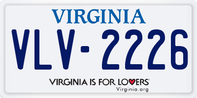 VA license plate VLV2226