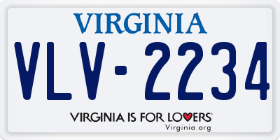 VA license plate VLV2234