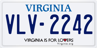 VA license plate VLV2242