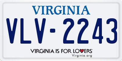 VA license plate VLV2243