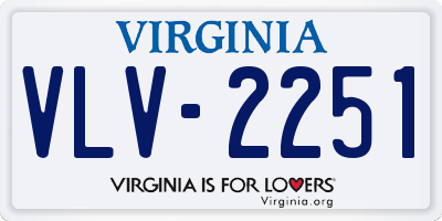 VA license plate VLV2251