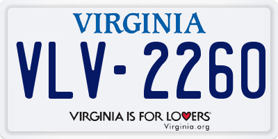 VA license plate VLV2260