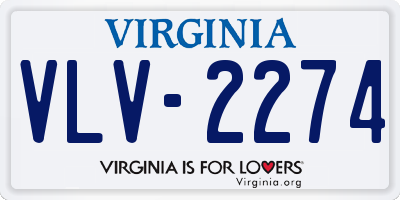 VA license plate VLV2274