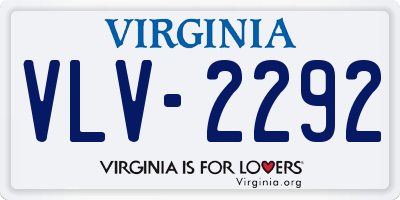 VA license plate VLV2292