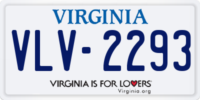VA license plate VLV2293