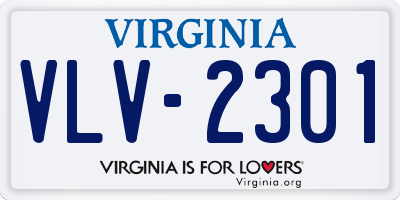 VA license plate VLV2301