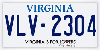 VA license plate VLV2304