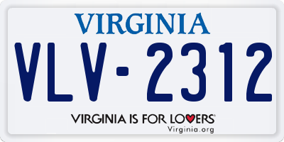 VA license plate VLV2312