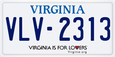 VA license plate VLV2313