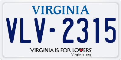 VA license plate VLV2315