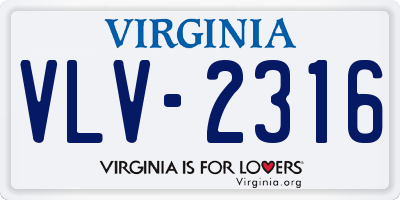VA license plate VLV2316