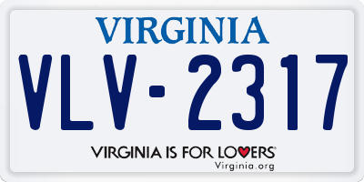 VA license plate VLV2317