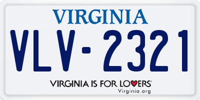 VA license plate VLV2321