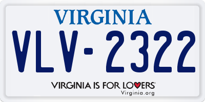 VA license plate VLV2322