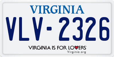 VA license plate VLV2326