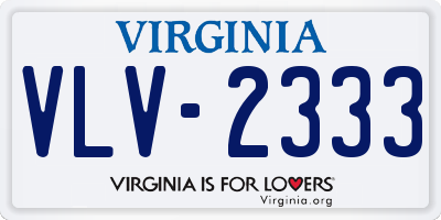 VA license plate VLV2333