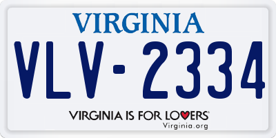 VA license plate VLV2334