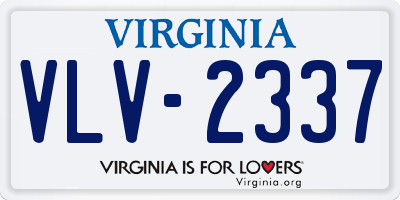 VA license plate VLV2337