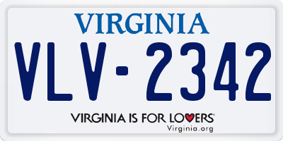 VA license plate VLV2342