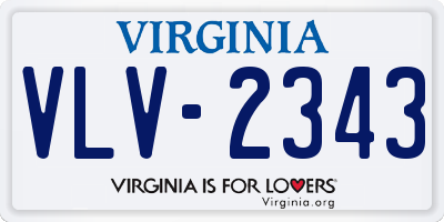 VA license plate VLV2343
